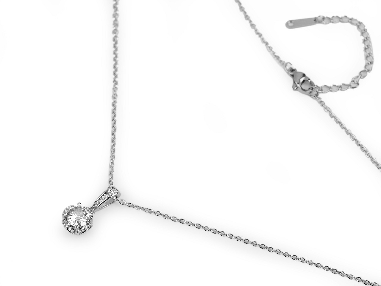 Colier din oțel inoxidabil cu strasuri - Rose (1 Bucată)