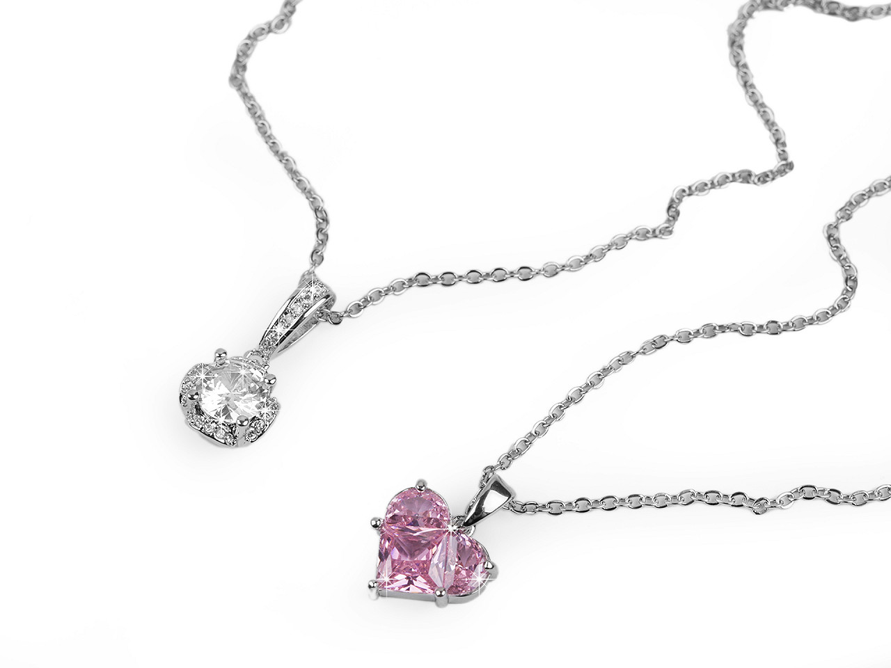 Colier din oțel inoxidabil cu strasuri - Rose (1 Bucată)