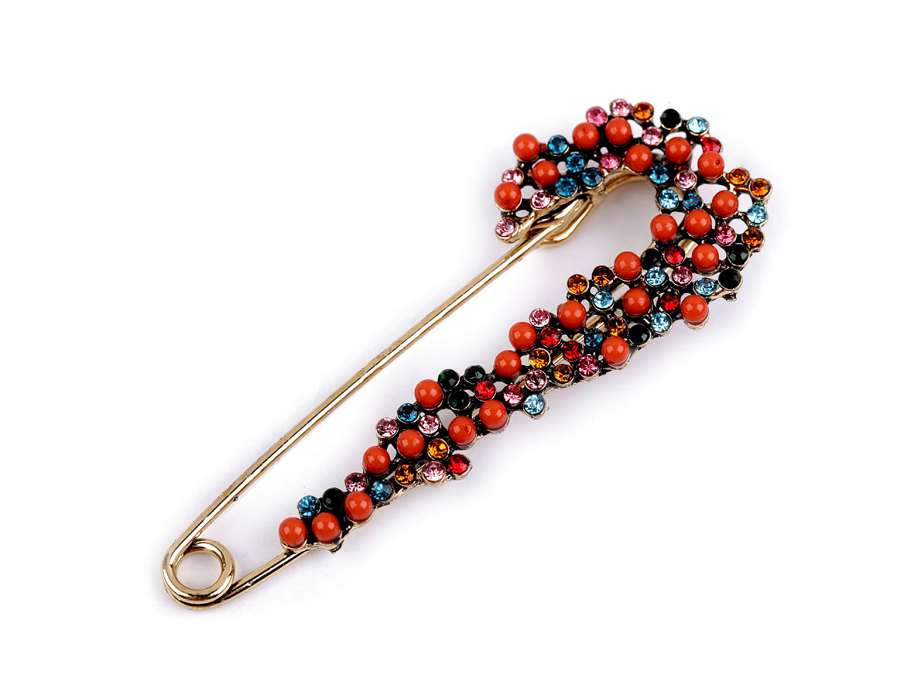 Broșă ac de siguranță cu strasuri - Roșu coral (3 Bucăți) Broșă ac de siguranță cu strasuri - Roșu coral (3 Bucăți)