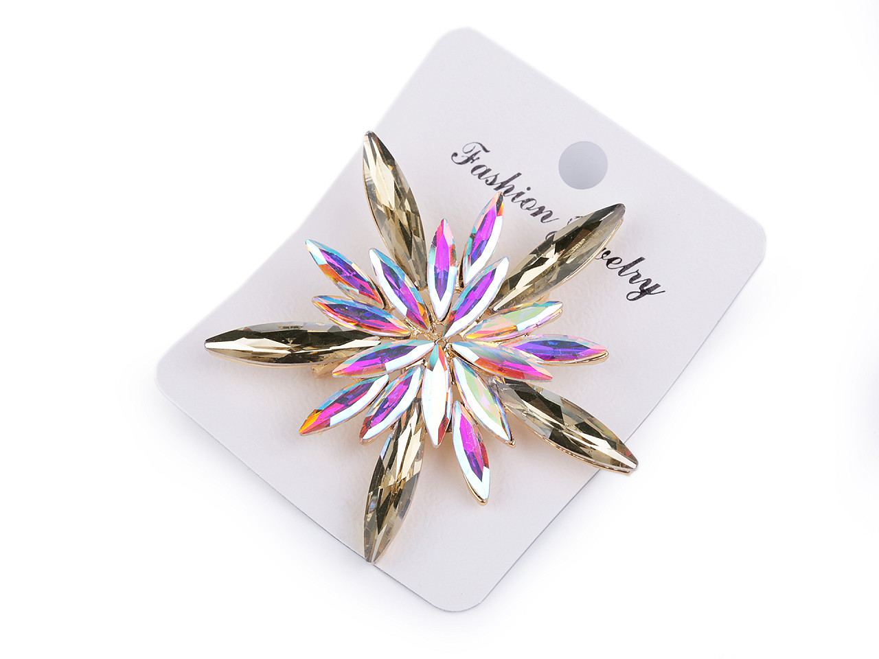 Broșă fulg de zapada cu strasuri - Albastru azur (1 Bucată)