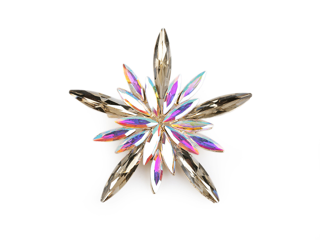 Broșă fulg de zapada cu strasuri - Albastru azur (1 Bucată)