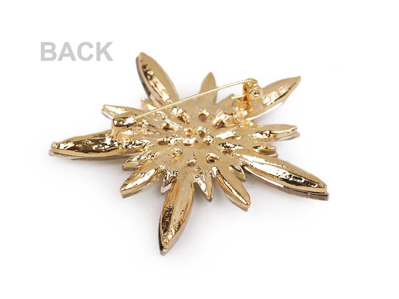 Broșă fulg de zapada cu strasuri - Albastru azur (1 Bucată)