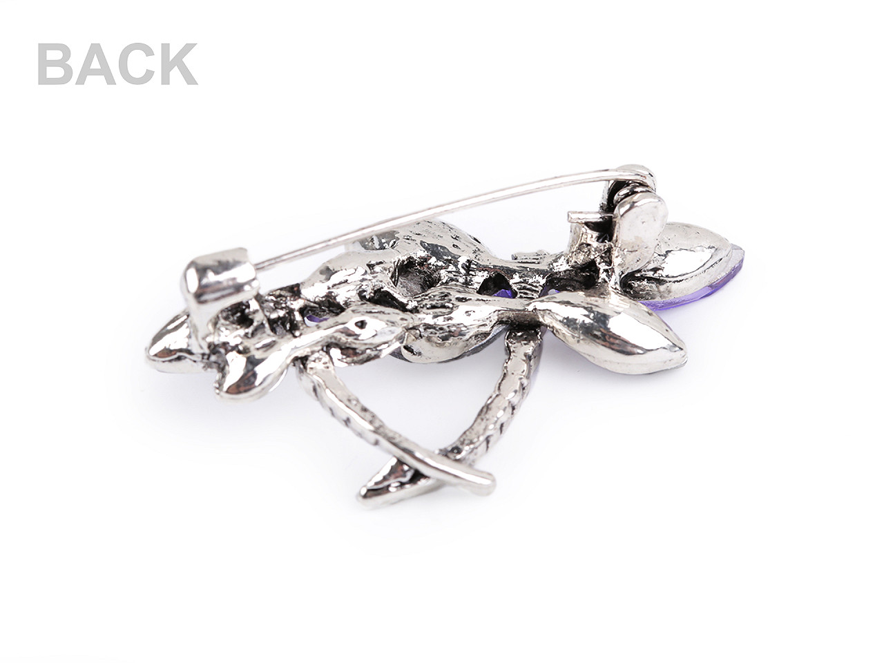 Brosa libelula cu strasuri - Mov deschis (1 Bucată)