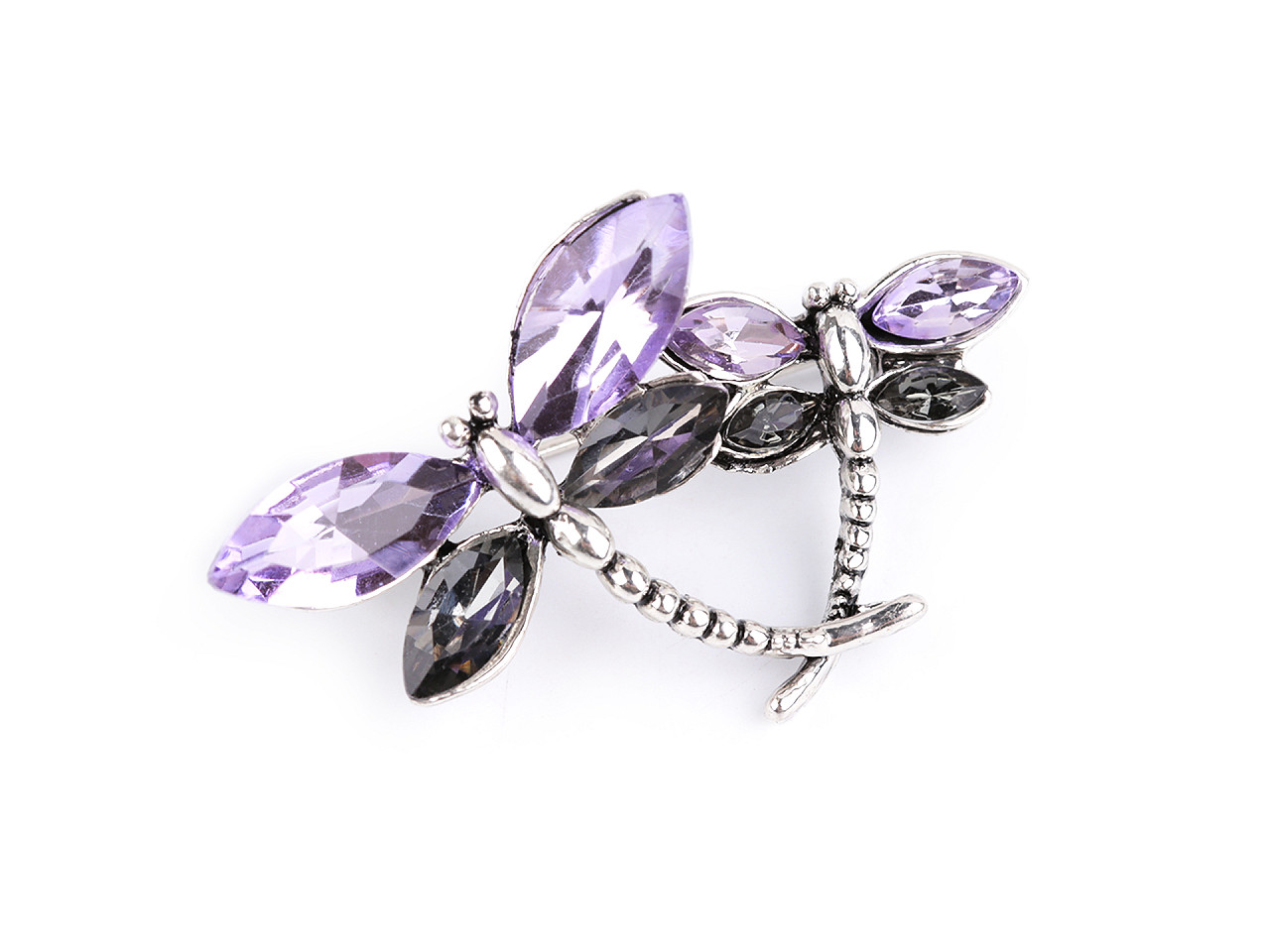 Brosa libelula cu strasuri - Mov deschis (1 Bucată)