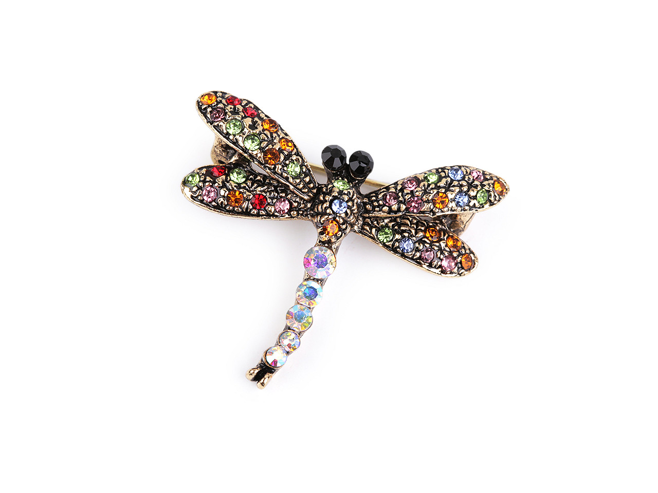 Brosa libelula cu strasuri - Mov deschis (1 Bucată)