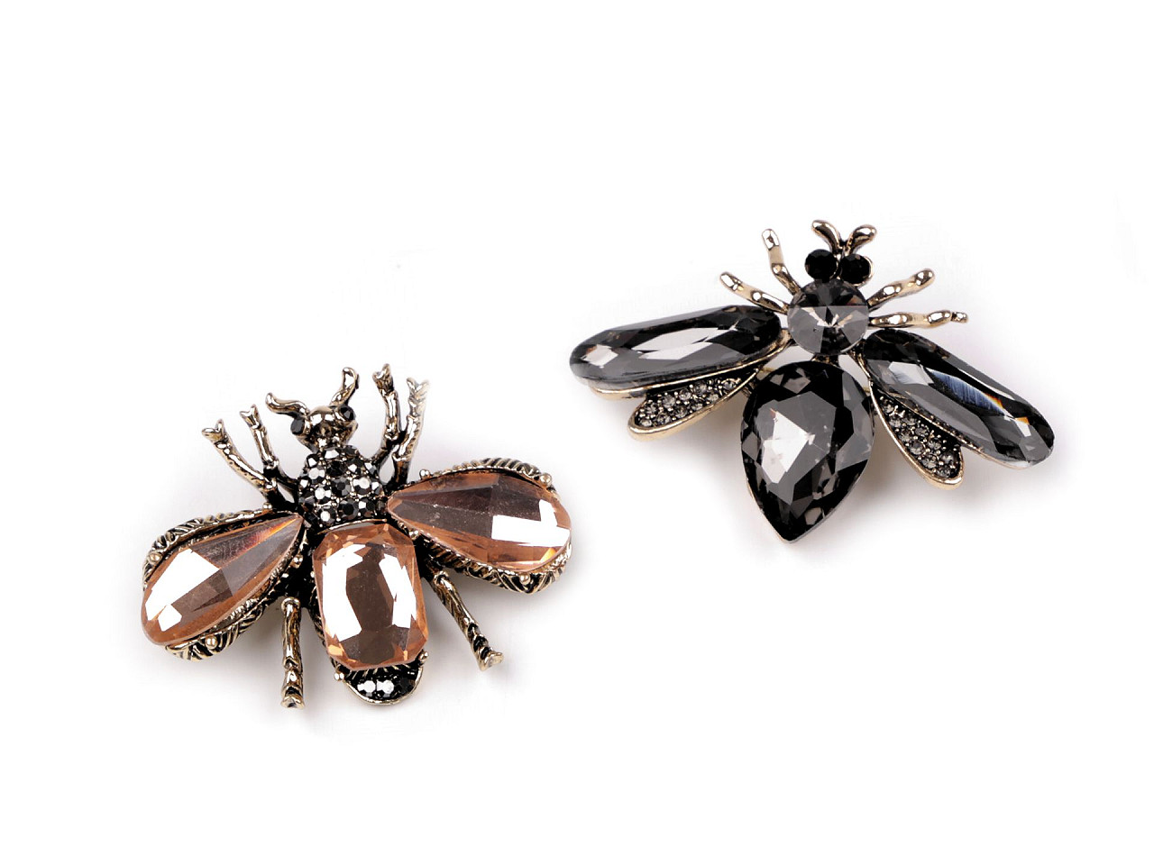 Brosa albina cu pietre - Antracit (1 Bucată)