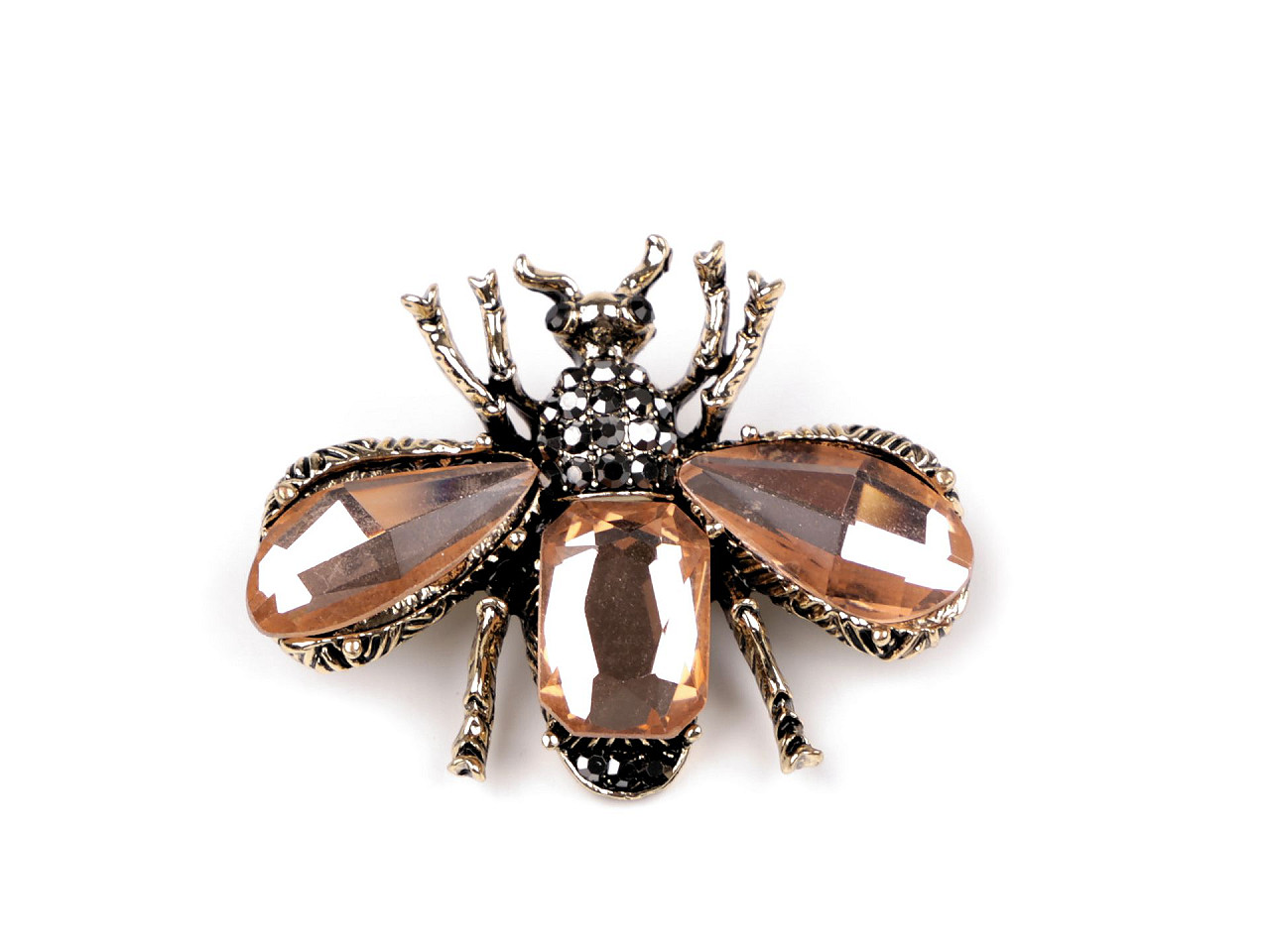 Brosa albina cu pietre - Antracit (1 Bucată)