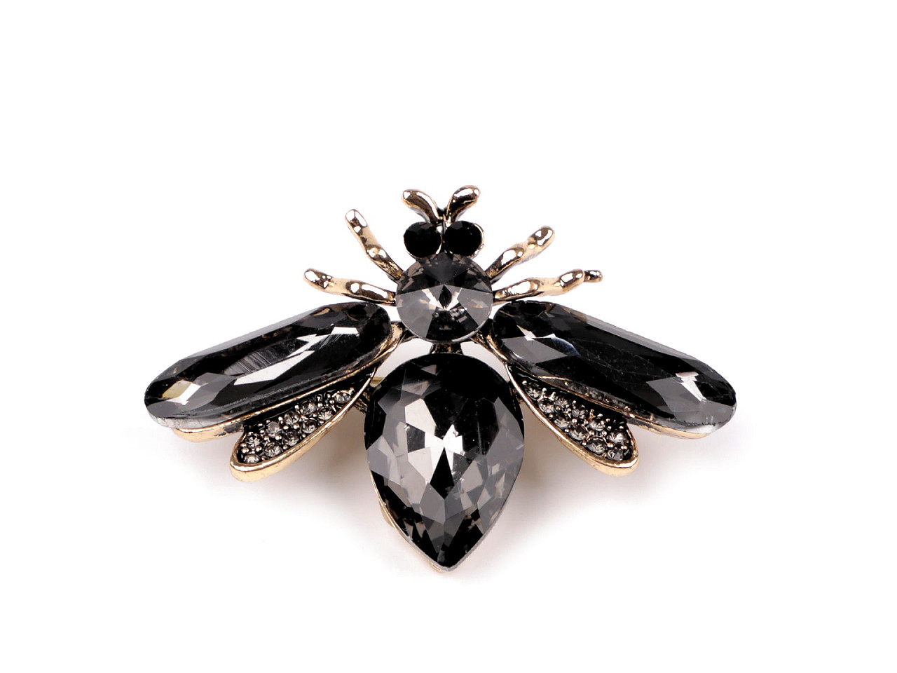 Brosa albina cu pietre - Antracit (1 Bucată)