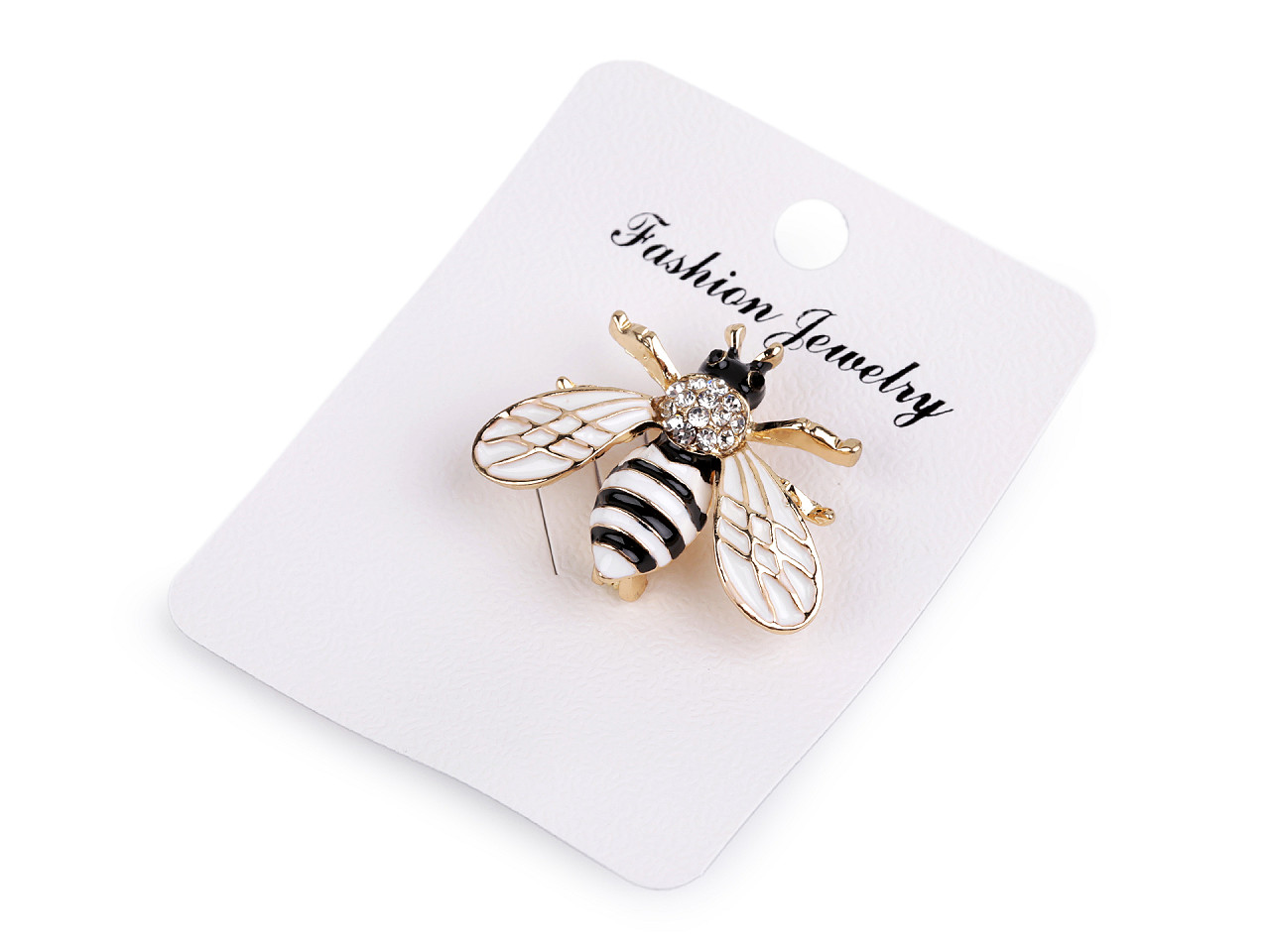 Brosa albina cu strasuri - Galben (1 Bucată)