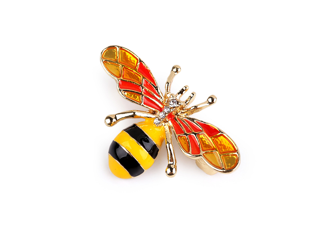 Brosa albina cu strasuri - Galben (1 Bucată)