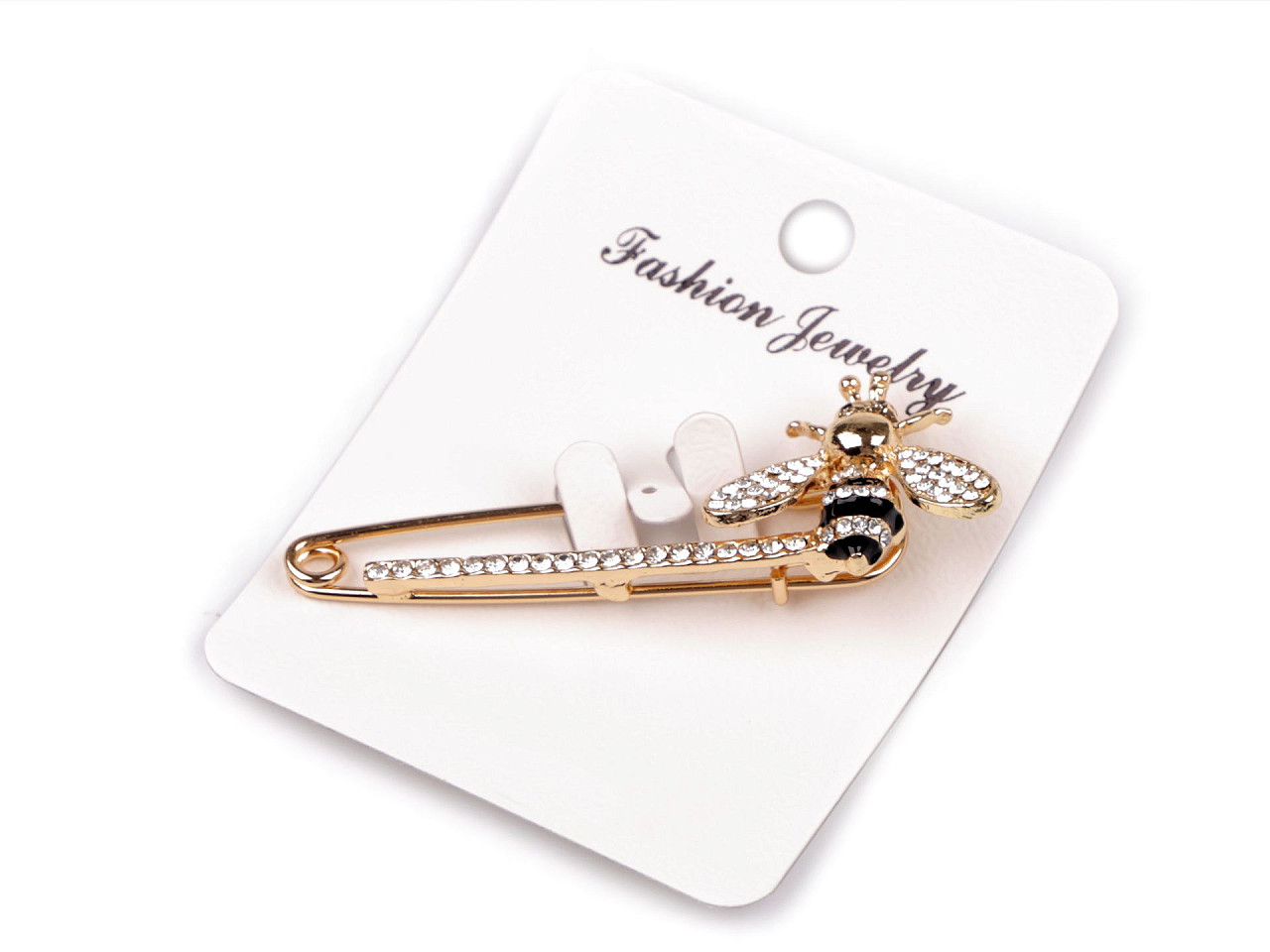 Broșă ac cu albină - Cristal (1 Bucată)