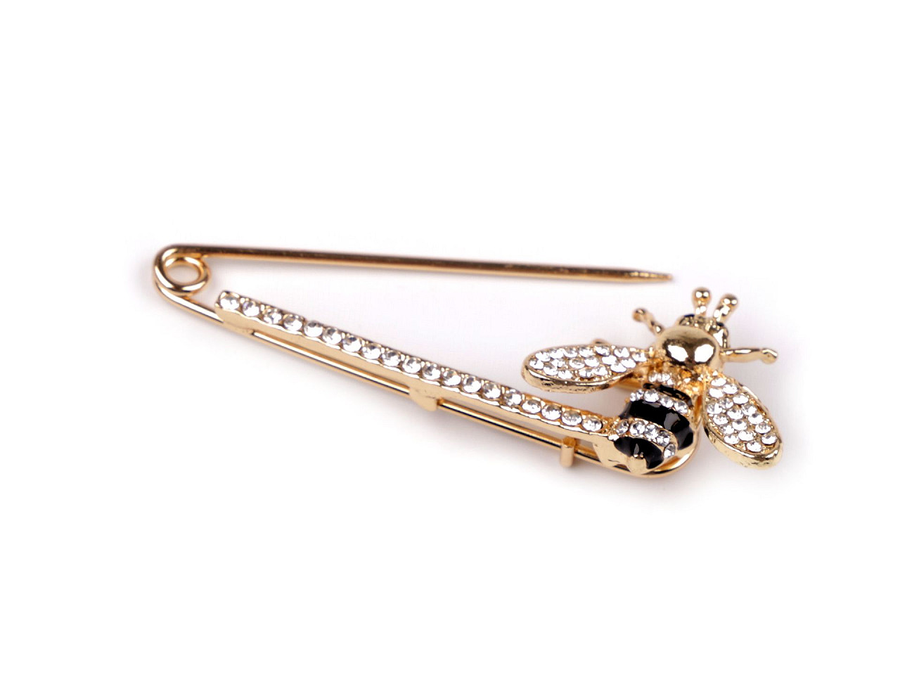 Broșă ac cu albină - Cristal (1 Bucată)
