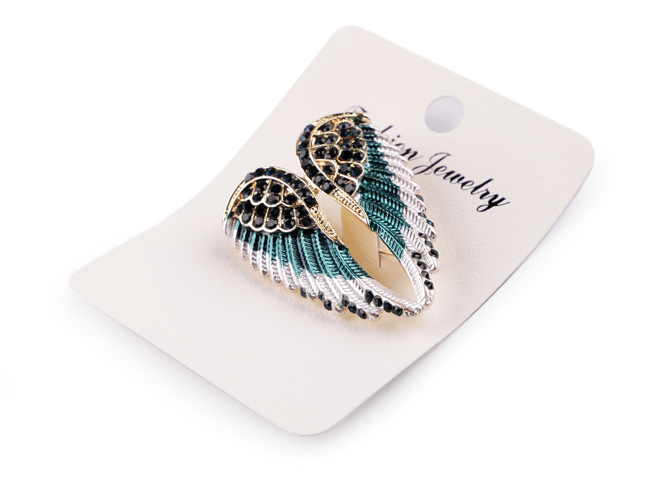 Brosa aripi cu pietre - Gri petrol (1 Bucată)