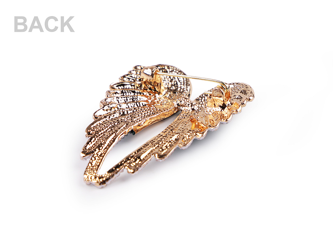 Brosa aripi cu pietre - Gri petrol (1 Bucată)