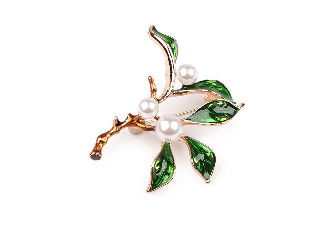 Brosa cu perla - Alb (1 Bucată)