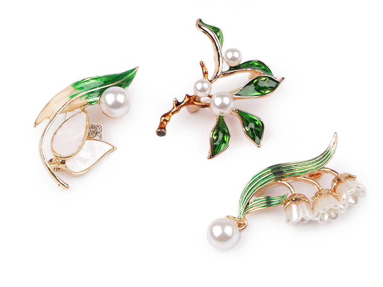 Brosa cu perla - Alb (1 Bucată)