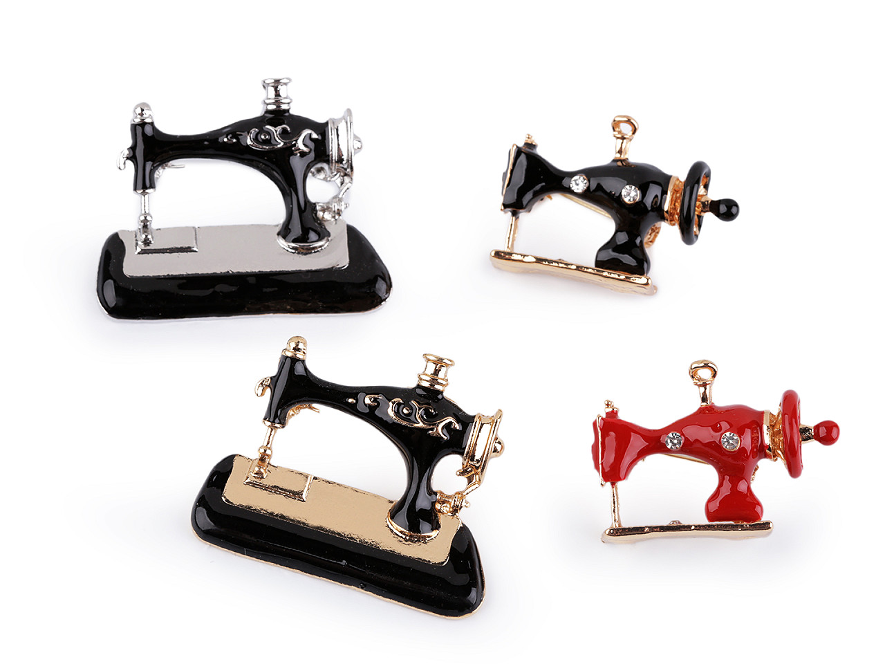 Broșă mașină de cusut - Roșu (1 Bucată)