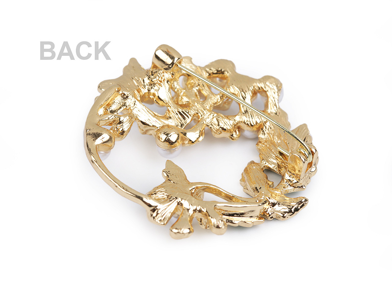 Brosa cu perle - Verde închis (1 Bucată)