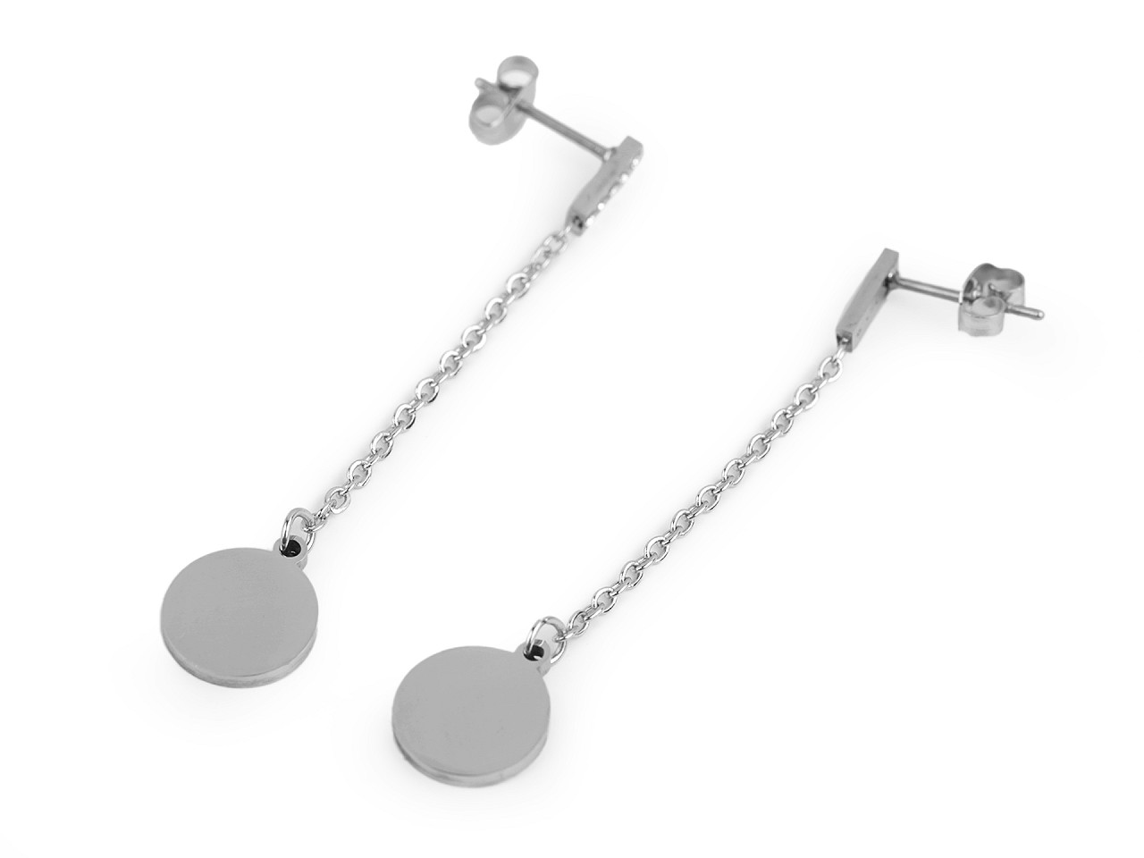 Cercei din oțel inoxidabil cu pstrasuri - Argintiu (1 Pereche)