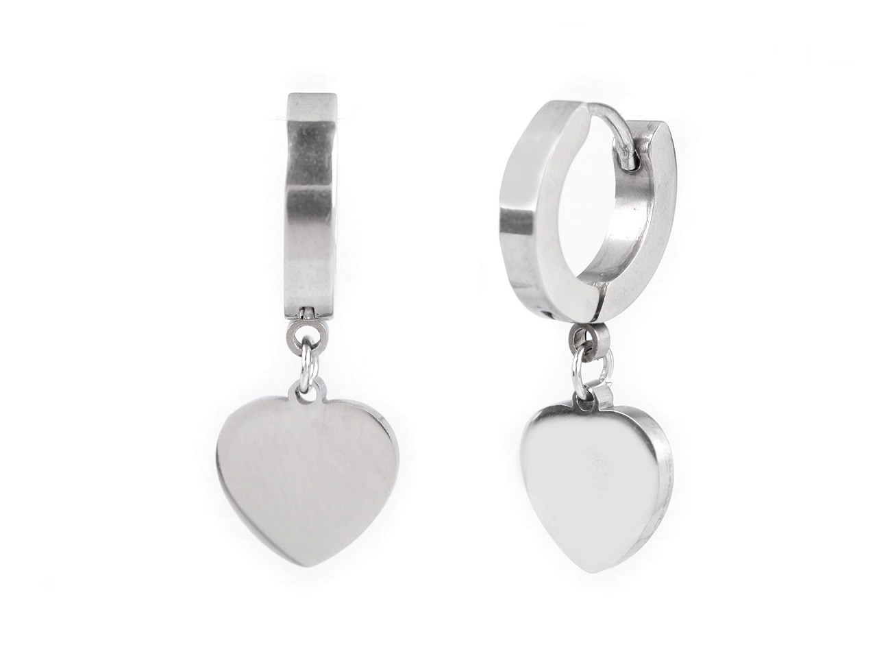 Cercei din oțel inoxidabil inimă, trifoi, munte - Argintiu (1 Pereche)