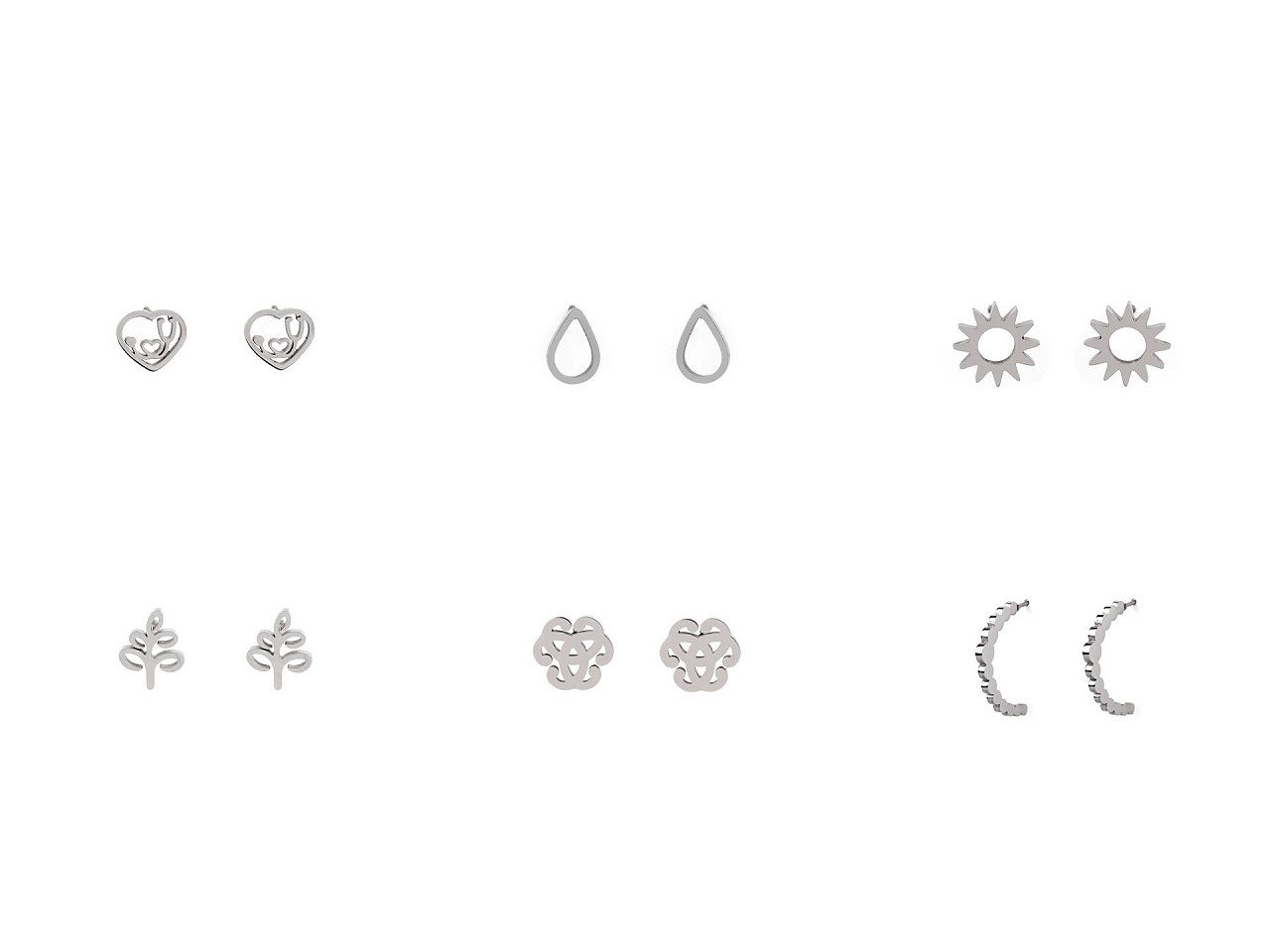 Cercei din oțel inoxidabil - Argintiu (1 Pereche)