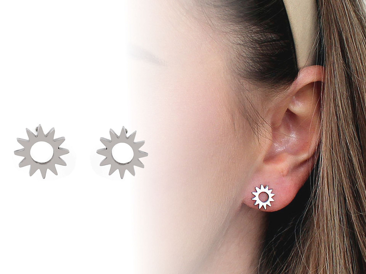 Cercei din oțel inoxidabil - Argintiu (1 Pereche)