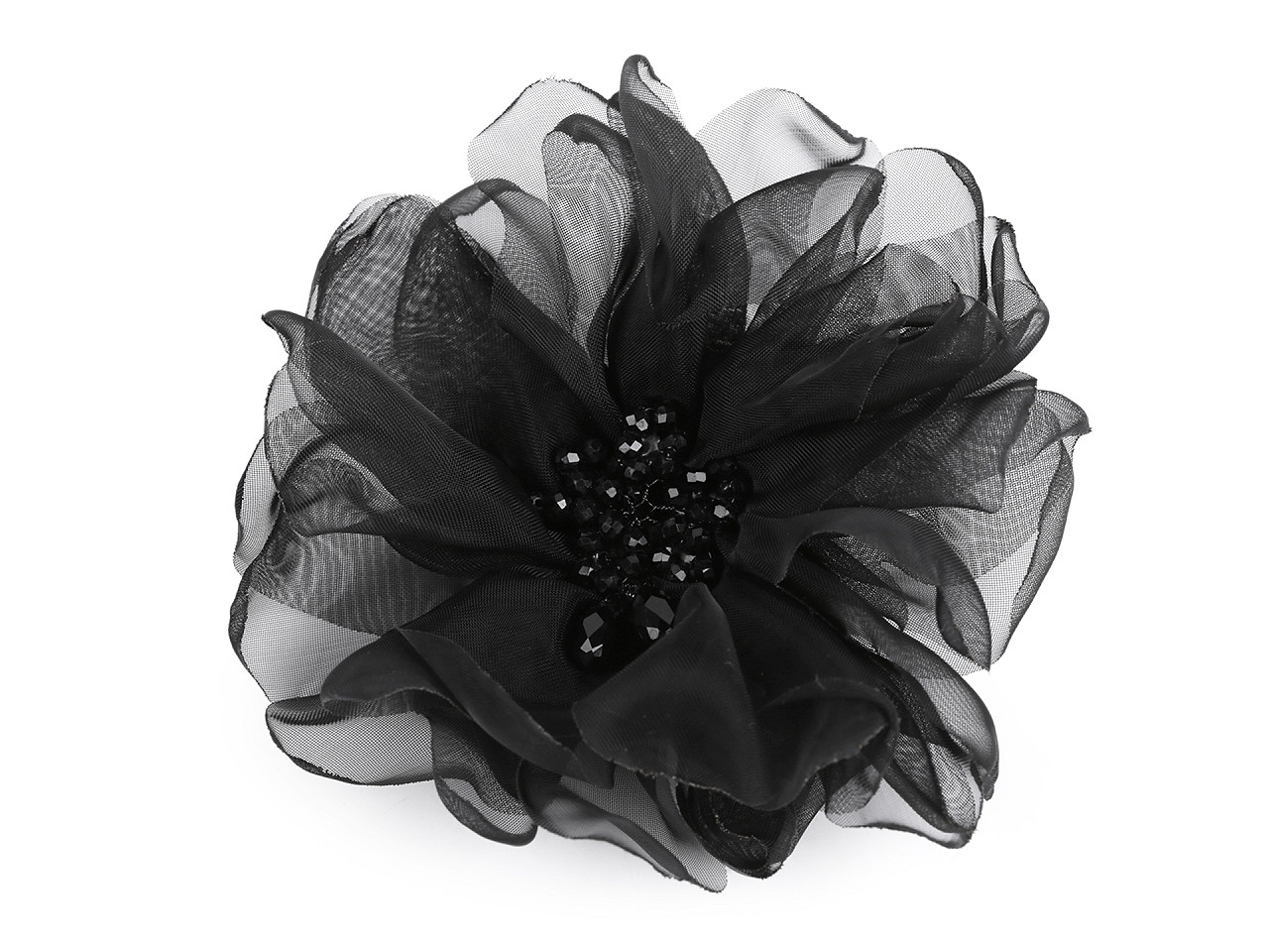 Brosa floare cu margele ø10 cm in cutie cadou - Albastru deschis (1 Bucată)