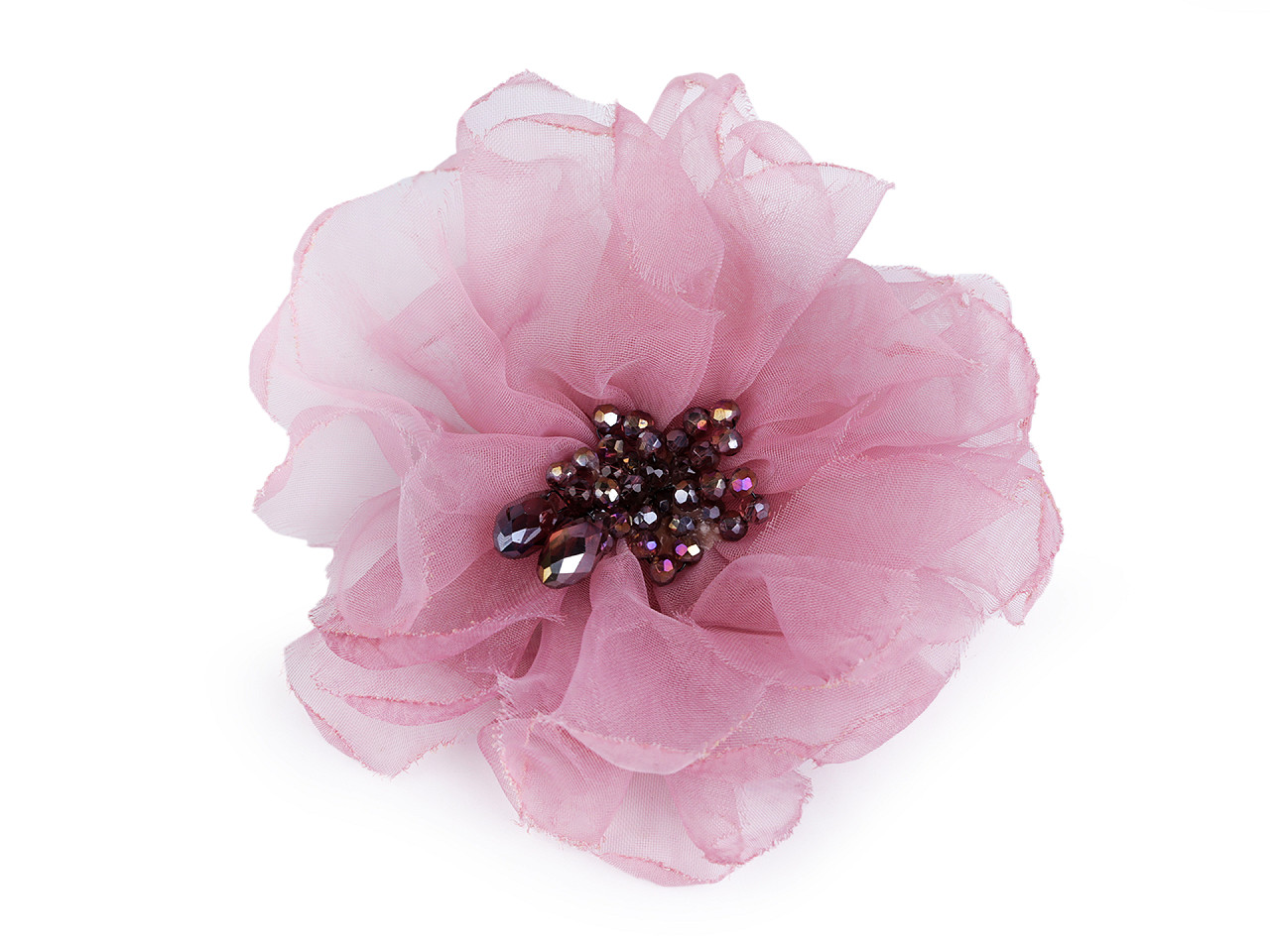 Brosa floare cu margele ø10 cm in cutie cadou - Albastru deschis (1 Bucată)