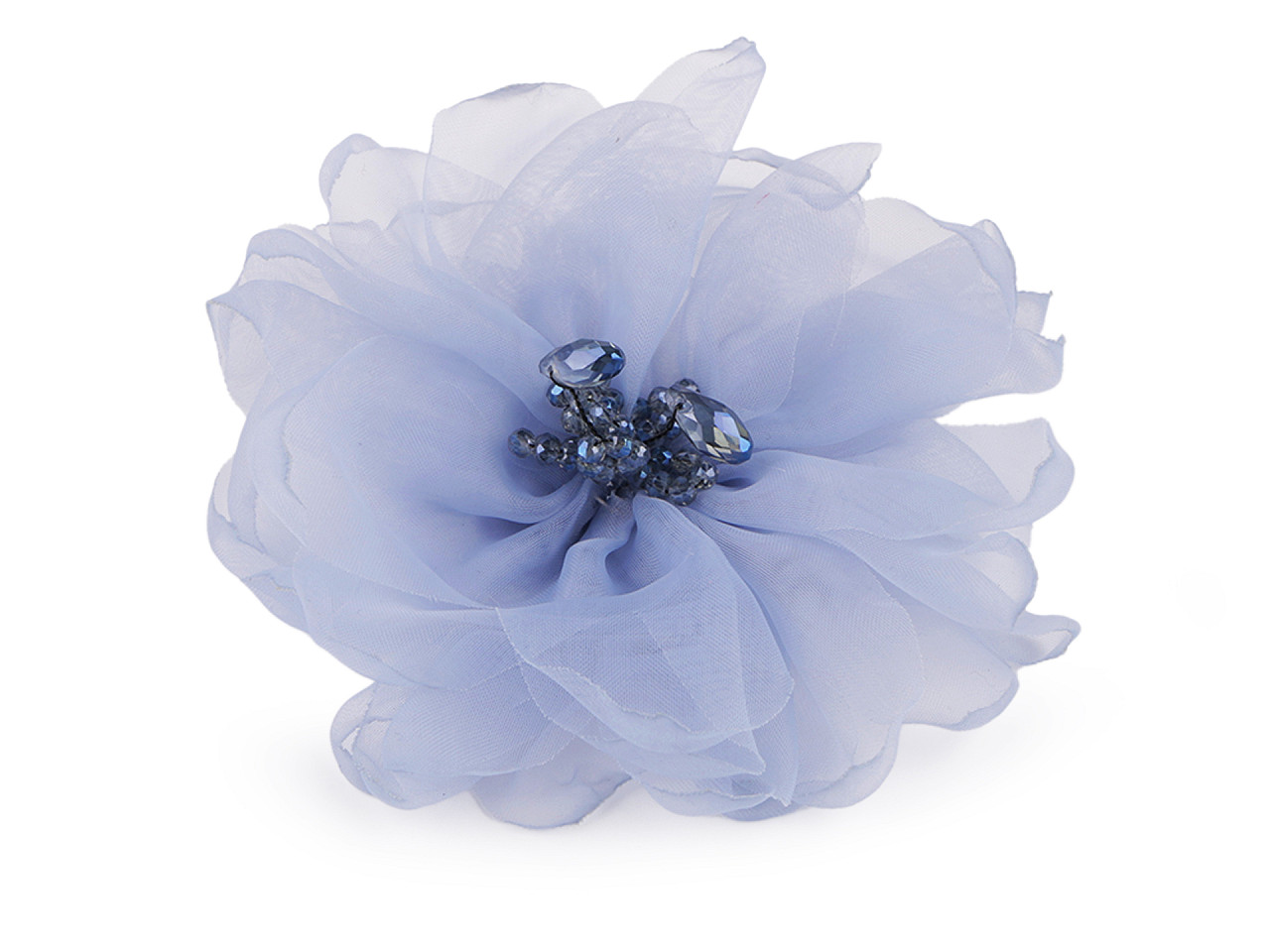 Brosa floare cu margele ø10 cm in cutie cadou - Albastru deschis (1 Bucată)