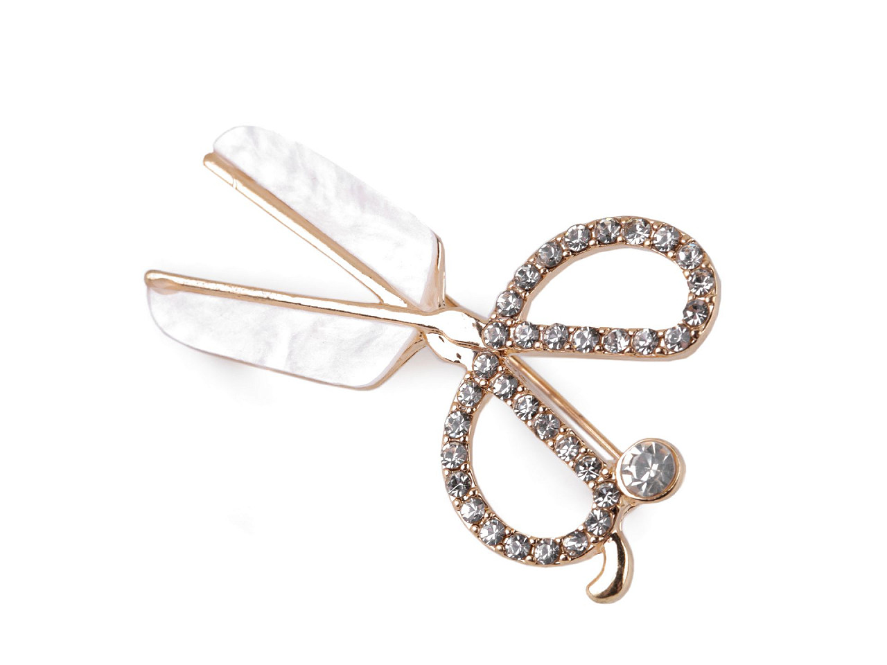 Brosa foarfeca strasuri - Cristal (1 Bucată)