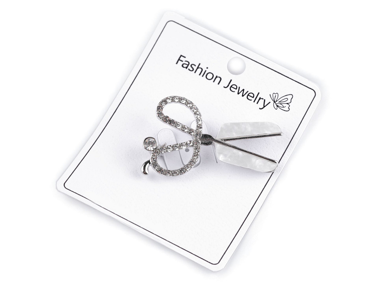 Brosa foarfeca strasuri - Cristal (1 Bucată)