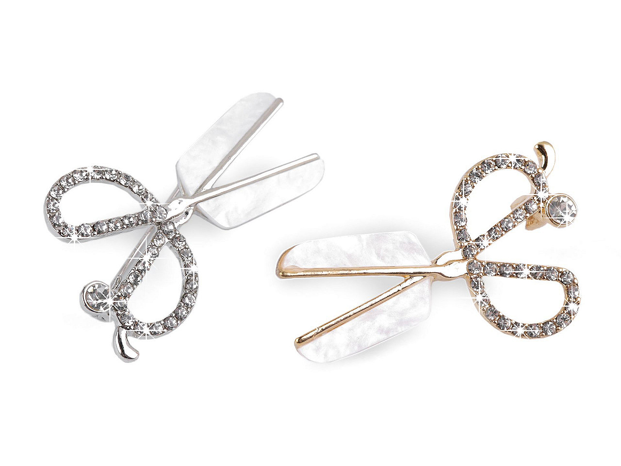 Brosa foarfeca strasuri - Cristal (1 Bucată)