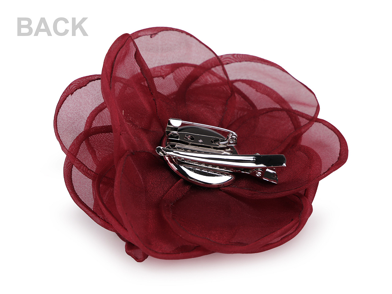 Brosa / podoaba capilara floare din organza ø10,5 cm - Verde albăstrui închis (1 Bucată)