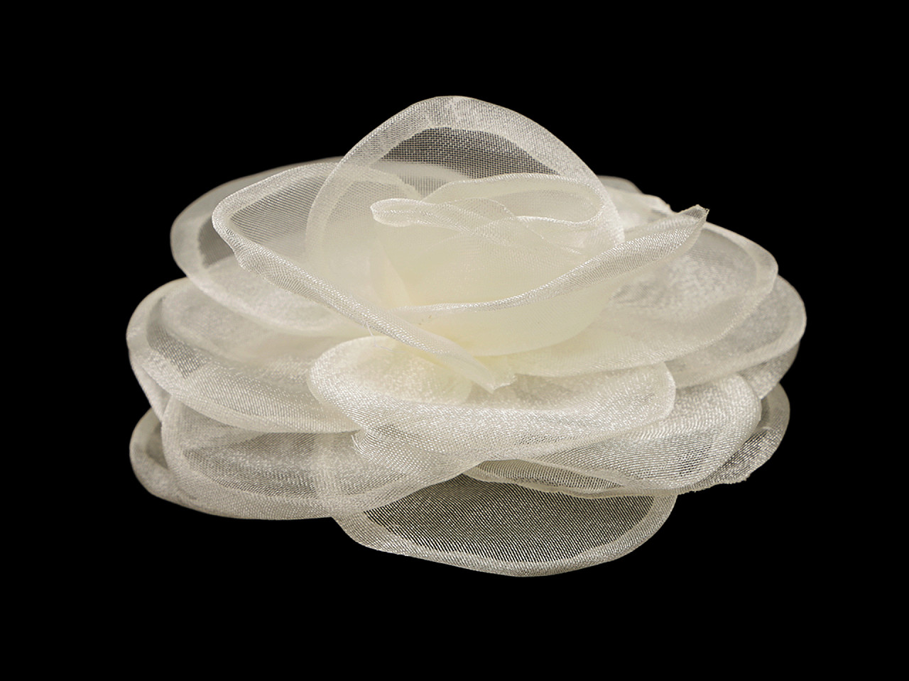 Brosa / podoaba capilara floare din organza ø10,5 cm - Verde albăstrui închis (1 Bucată)