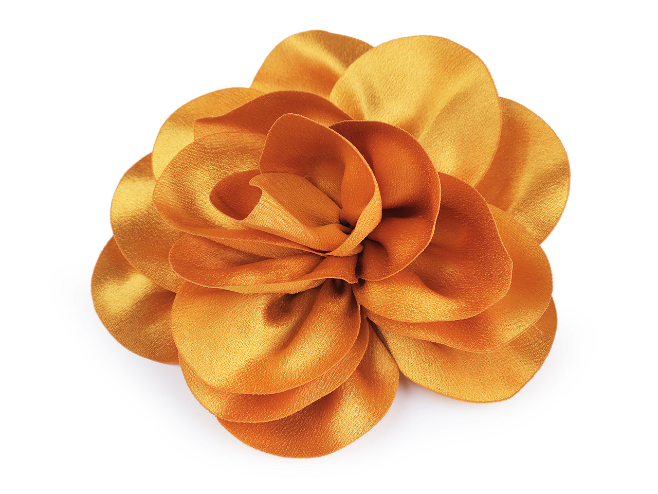 Brosa / podoaba capilara floare din satin ø14,5 cm - Galben muștar (1 Bucată)