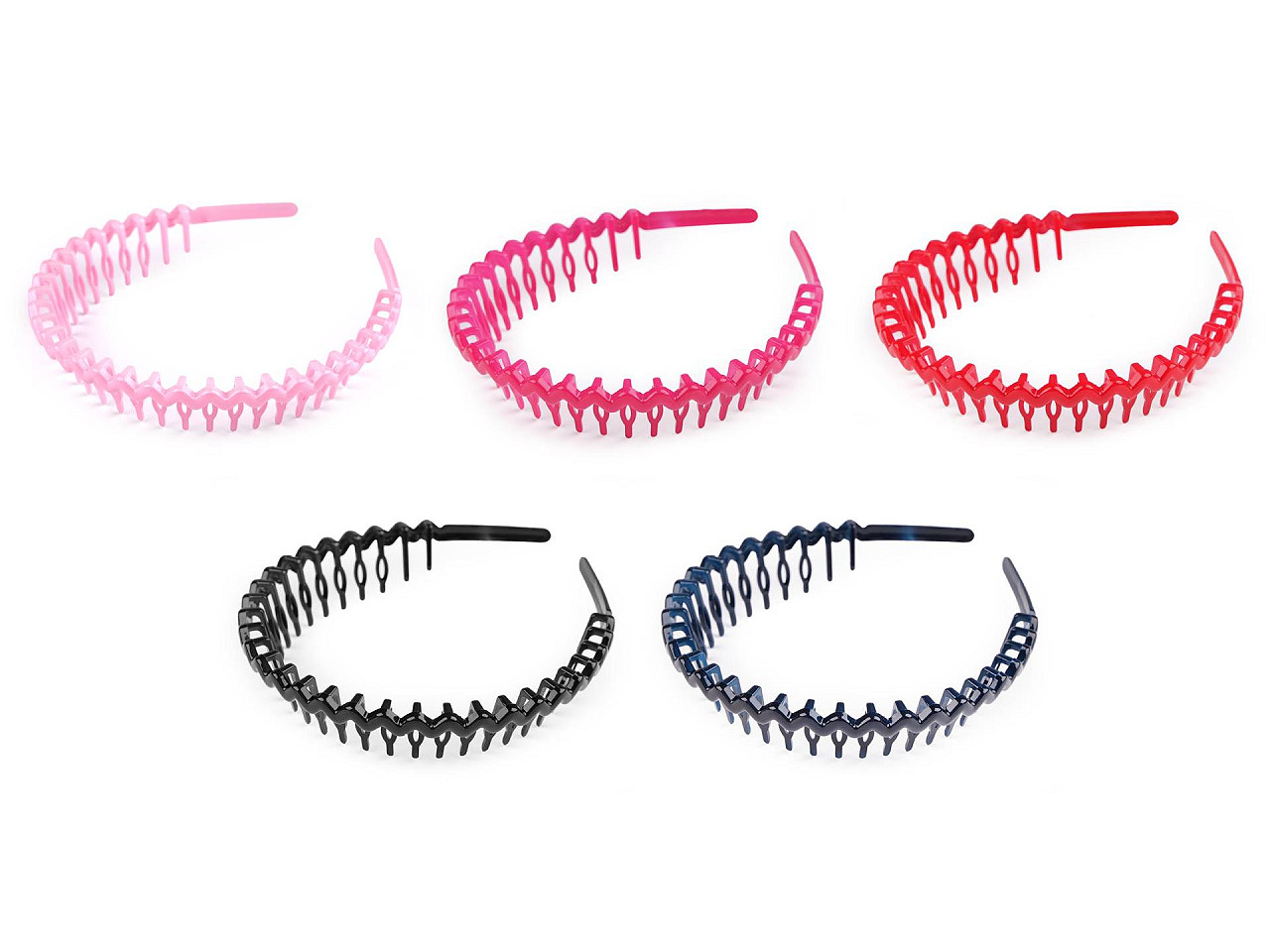 Bentita din plastic cu pieptene - Negru (1 Bucată)