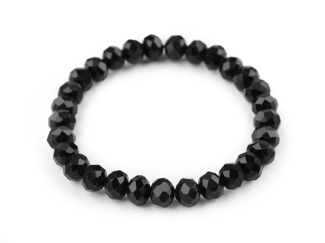 Bratara elastcica din margele de sticla cu efect ab - Gri neutral (1 Bucată)