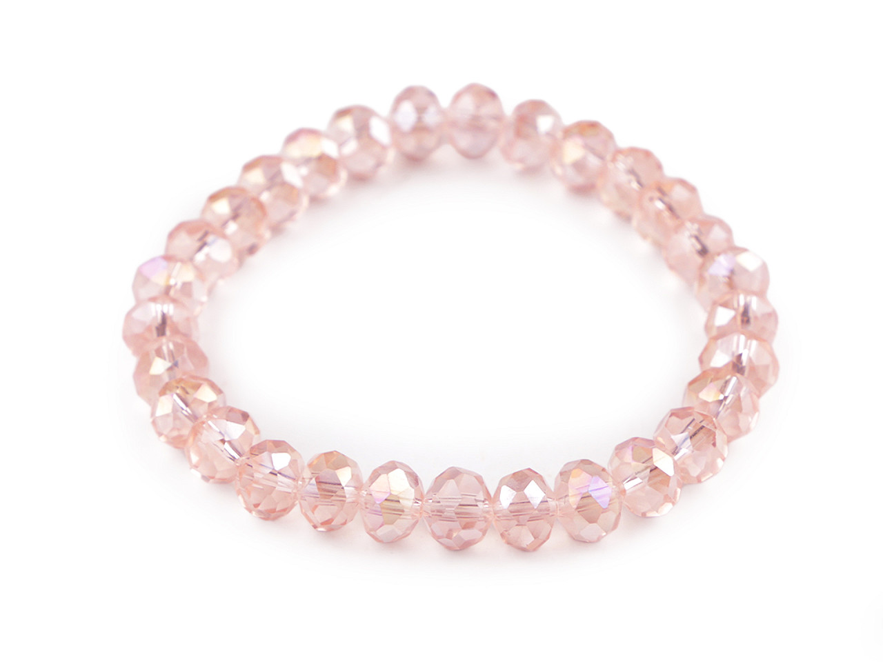 Bratara elastcica din margele de sticla cu efect ab - Gri neutral (1 Bucată)