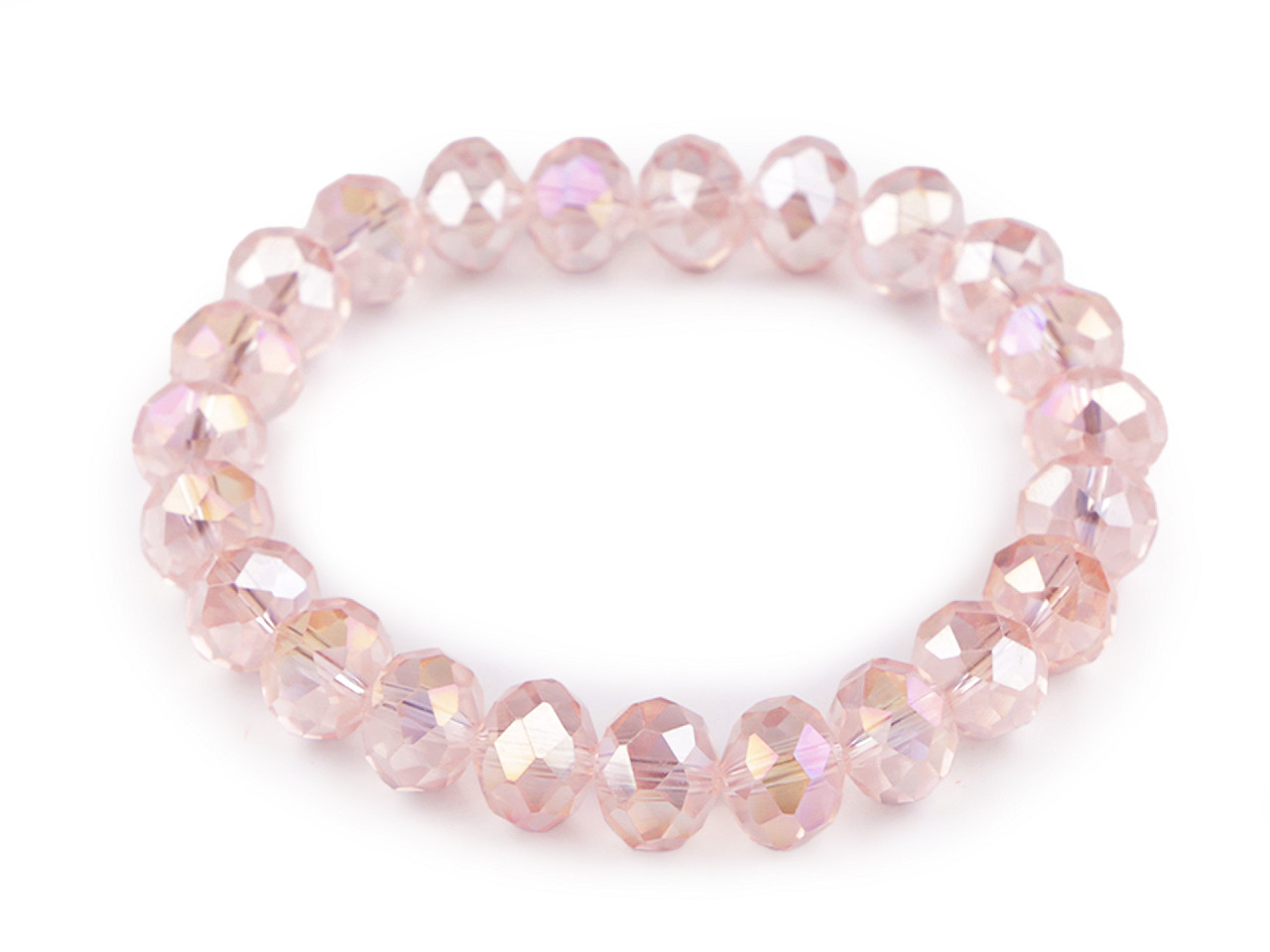 Bratara elastcica din margele de sticla cu efect ab - Negru (1 Bucată)