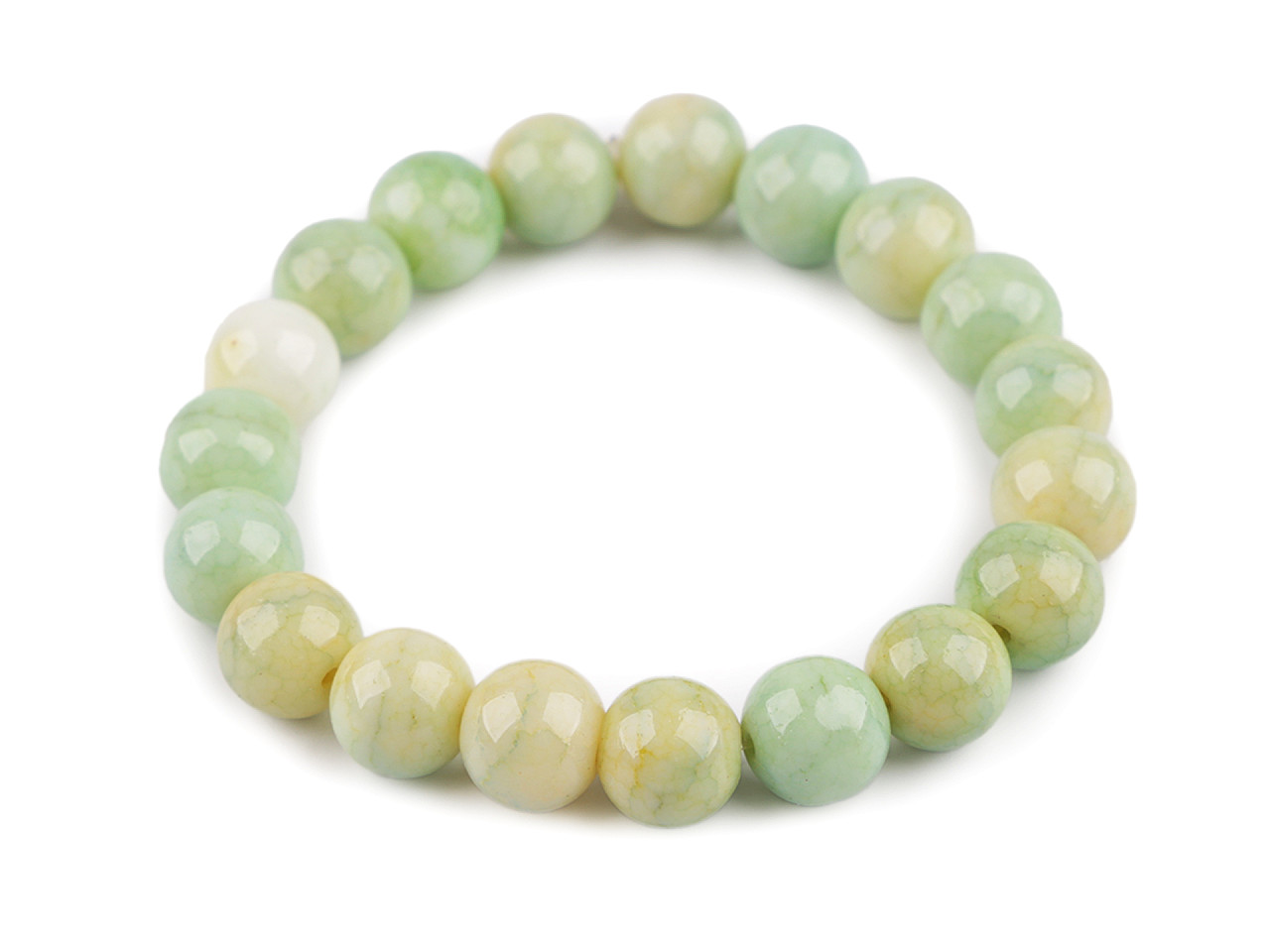 Bratara elastcica din margele de sticla - Roz deschis (1 Bucată)