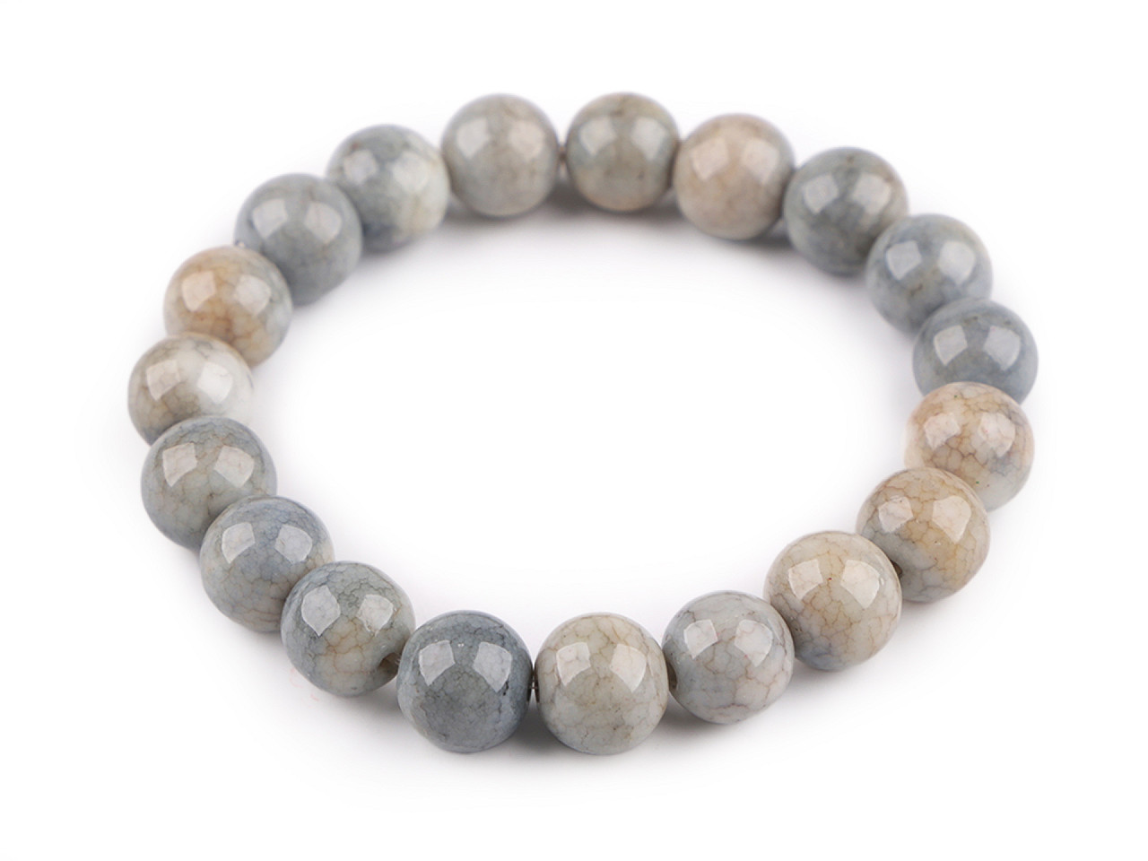 Bratara elastcica din margele de sticla - Roz deschis (1 Bucată)