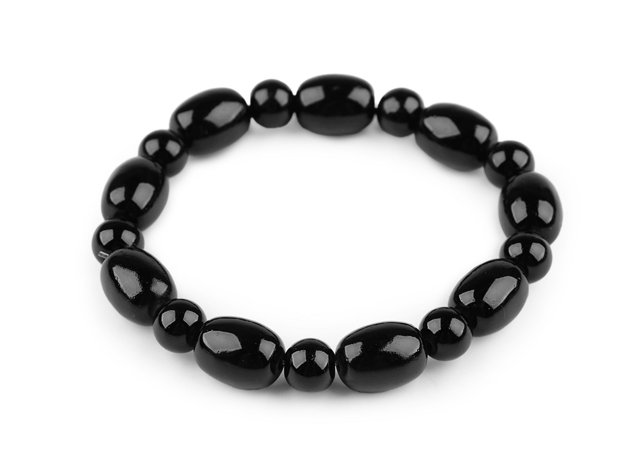 Bratara elastcica din margele de sticla - Roz (1 Bucată)