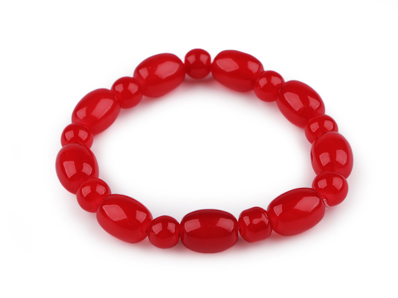 Bratara elastcica din margele de sticla - Roz (1 Bucată)