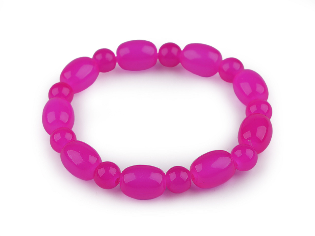 Bratara elastcica din margele de sticla - Roz (1 Bucată)
