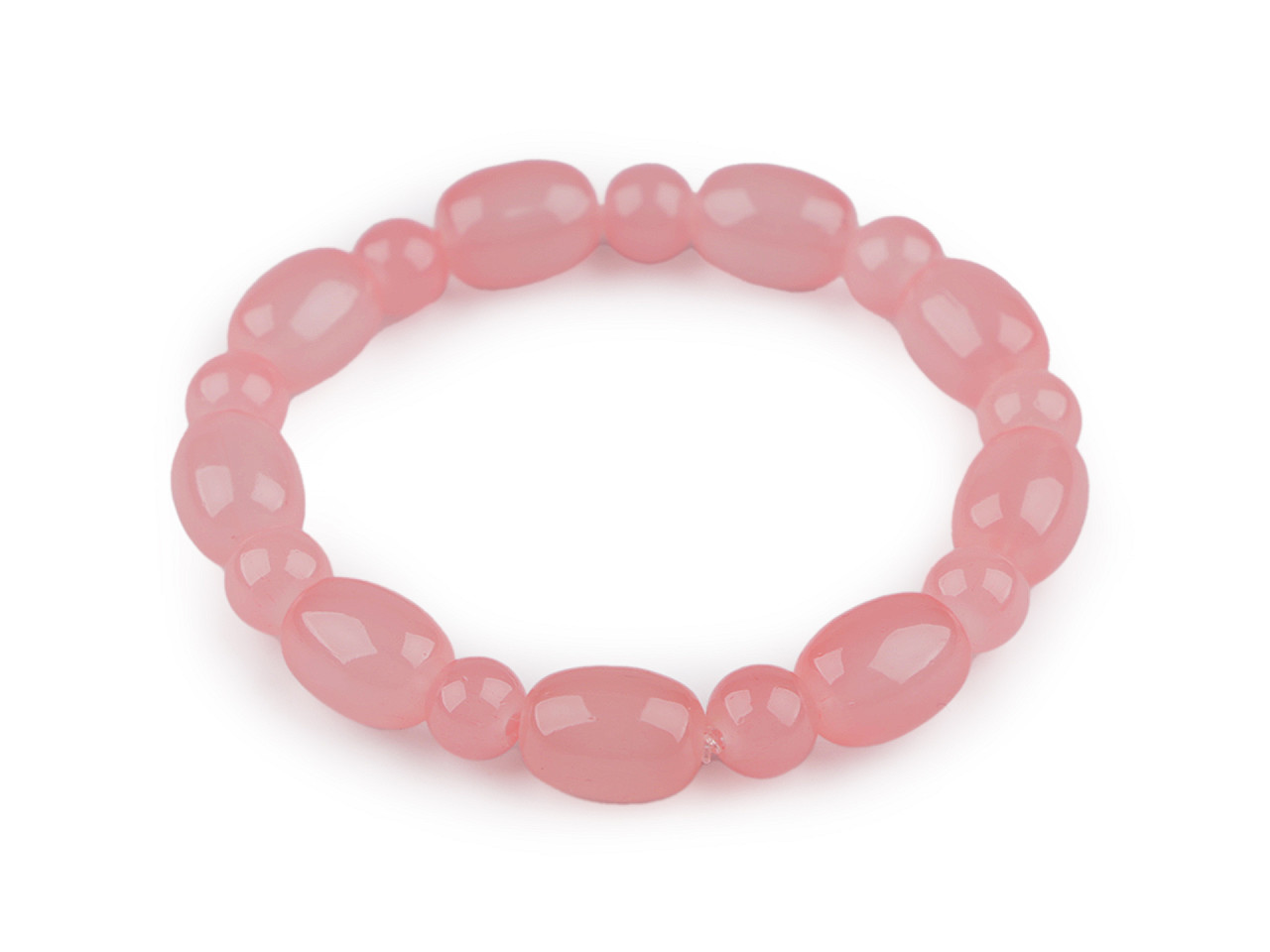 Bratara elastcica din margele de sticla - Roz (1 Bucată)