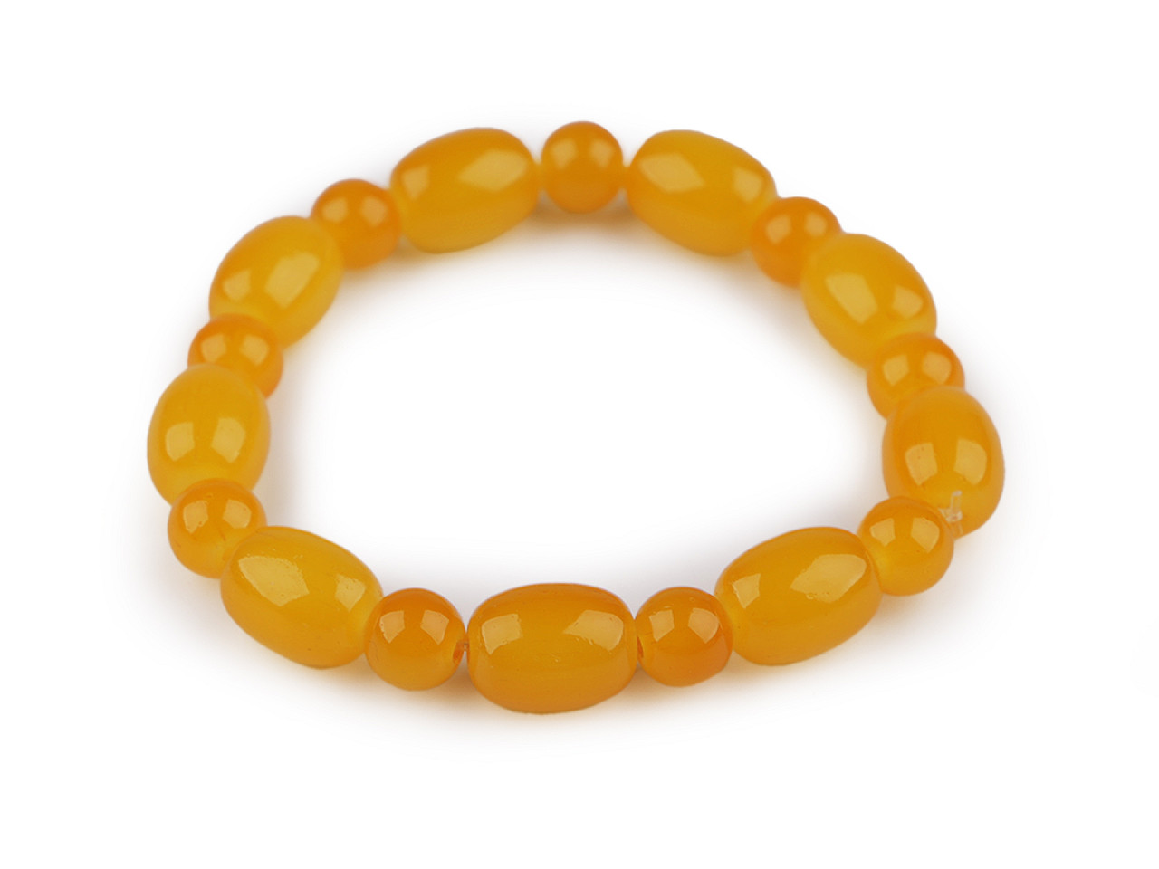 Bratara elastcica din margele de sticla - Roz (1 Bucată)