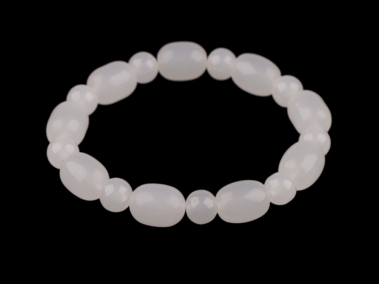 Bratara elastcica din margele de sticla - Roz (1 Bucată)