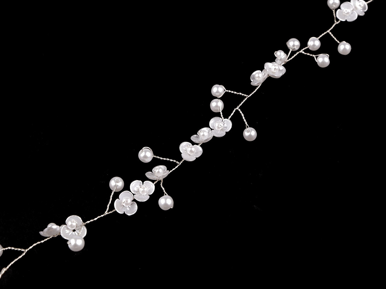 Ornament / bentita pentru legarea parului - Alb (1 Bucată)