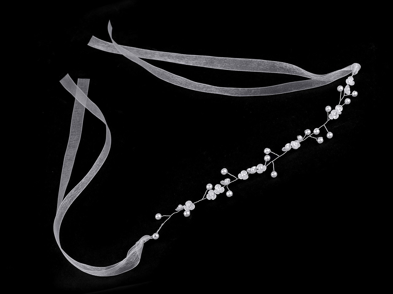 Ornament / bentita pentru legarea parului - Alb (1 Bucată)