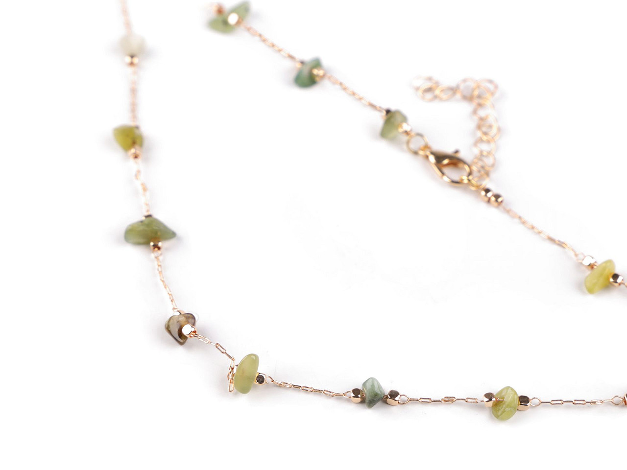 Colier din otel inoxidabil cu margele de sticla - Multicolor (1 Bucată)